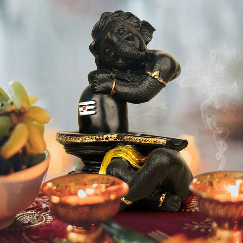 Sleeping Shivling Ganesha - The Earth Store - God Statue